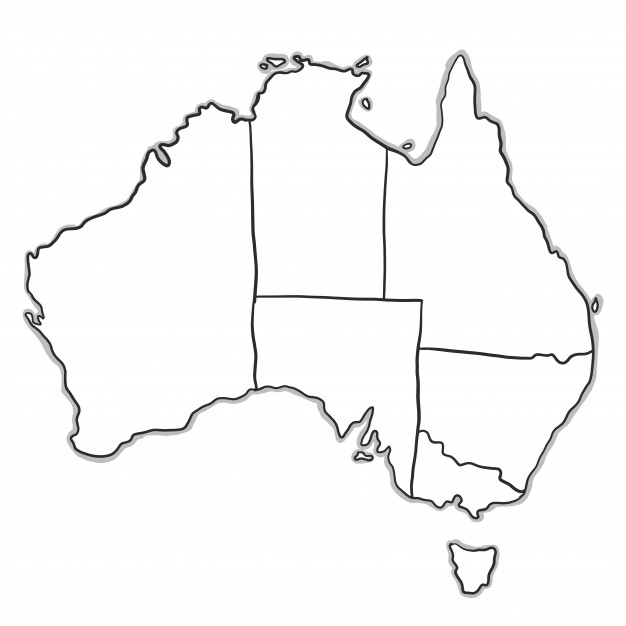 626x626 Doodle Australia Map Vector Free Download - Australia Map Drawing