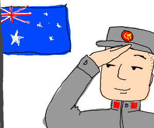 300x250 soviet man salutes the australian flag drawing - Australian Flag Drawing