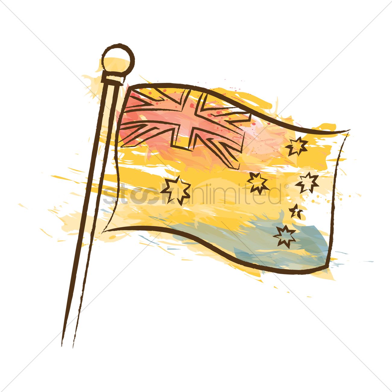 1300x1300 Australia Flag Vector Image - Australian Flag Drawing