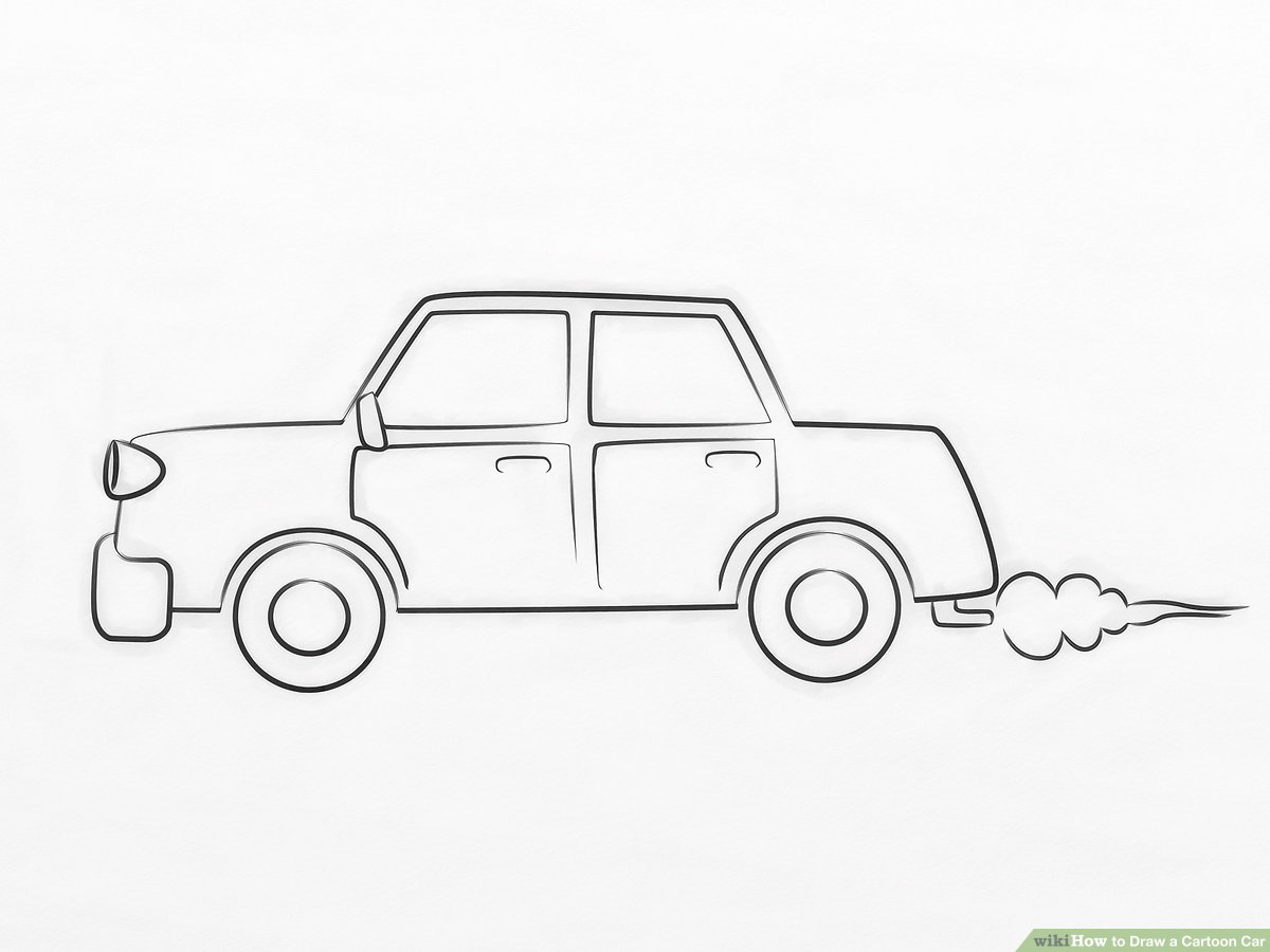 1200x900 How To Draw A Cartoon Car Steps - Auto Drawing