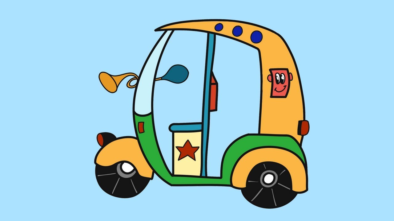 1280x720 how to draw an auto rickshaw learn to draw an autorickshaw - Auto Drawing