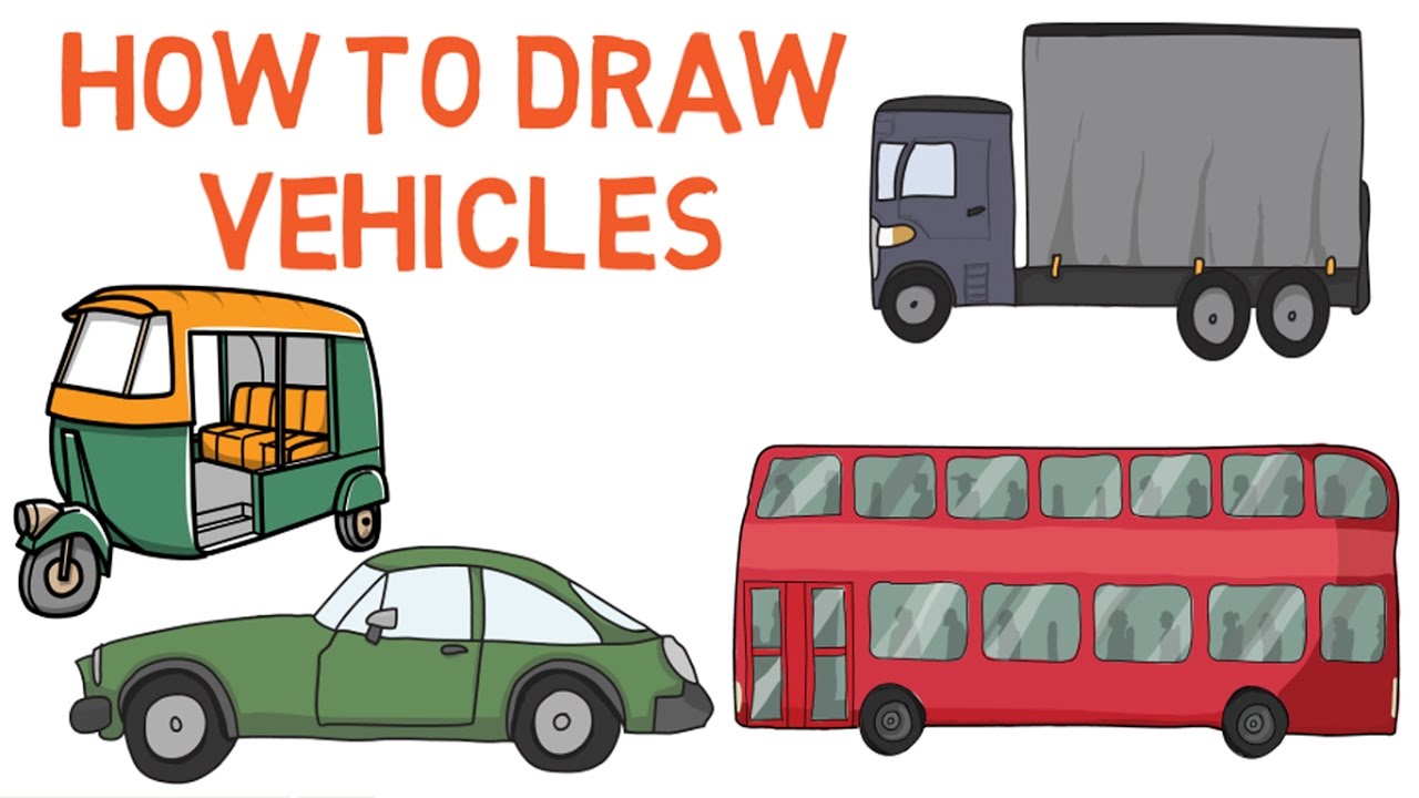 1280x720 How To Draw Vehicles For Kids - Auto Drawing