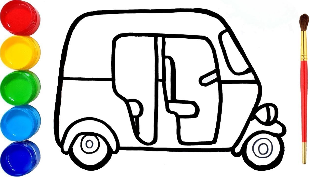 Auto Rickshaw Drawing For Kids