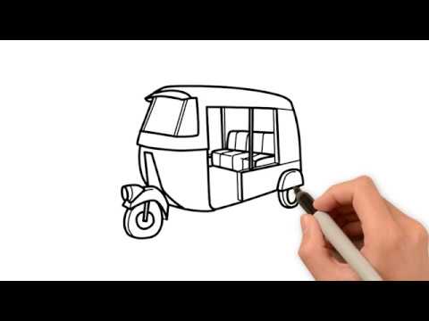480x360 how to draw an auto rickshaw - Auto Rickshaw Drawing
