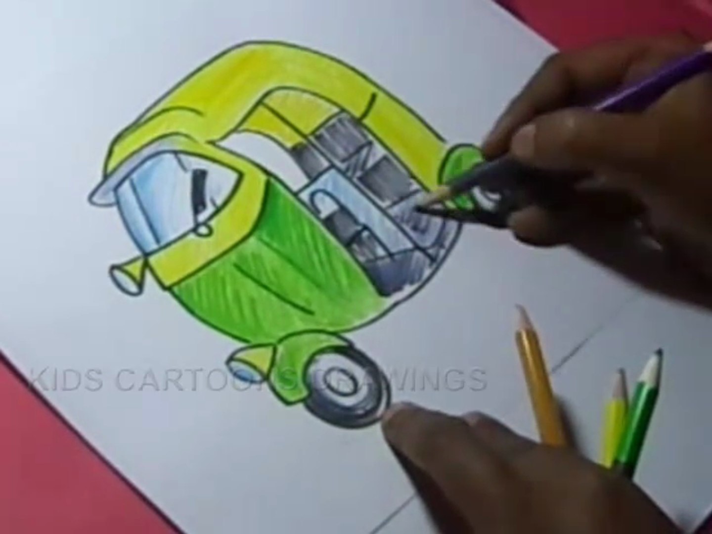 1440x1080 how to draw indian auto rickshaw drawing for kids - Auto Rickshaw Drawing