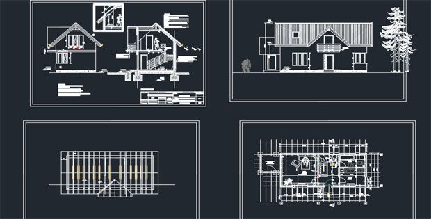 620x315 house detail autocad drawings free dwg free dwg - Autocad House Drawing