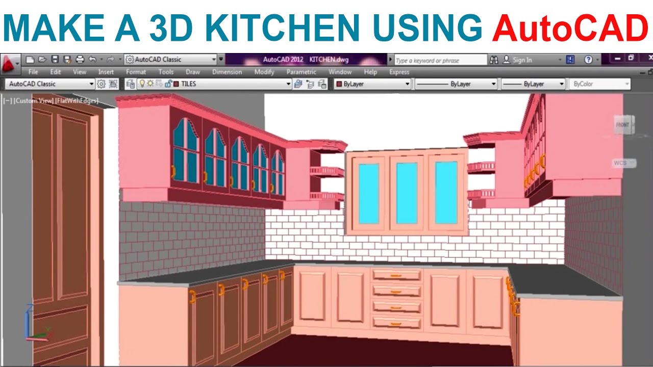 1280x720 Modeling A Kitchen Using Autocad - Autocad Kitchen Drawings