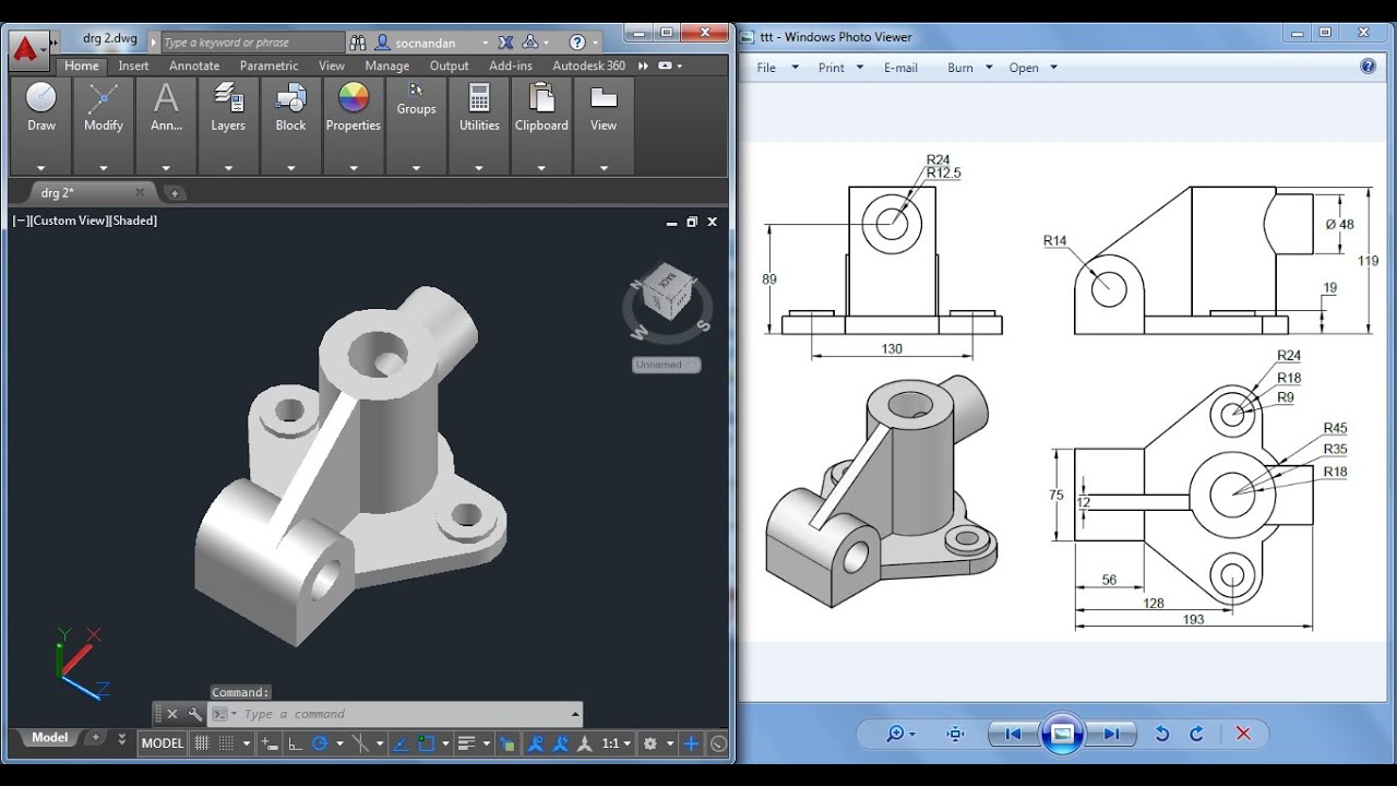 autocad drawing view