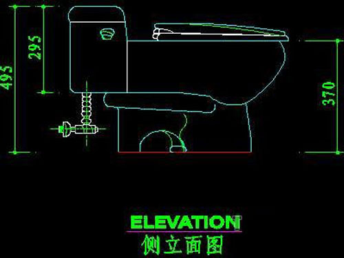500x375 siamese style toilet autocad elevation drawing dwg - Autocad Toilet Elevation Drawing