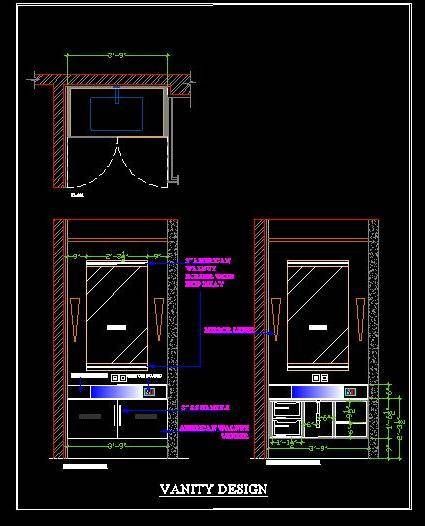 425x526 Vanity Design For Small Bathroom Free - Autocad Toilet Elevation Drawing