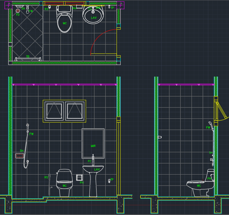 Autocad Toilet Elevation Drawing at PaintingValley.com | Explore