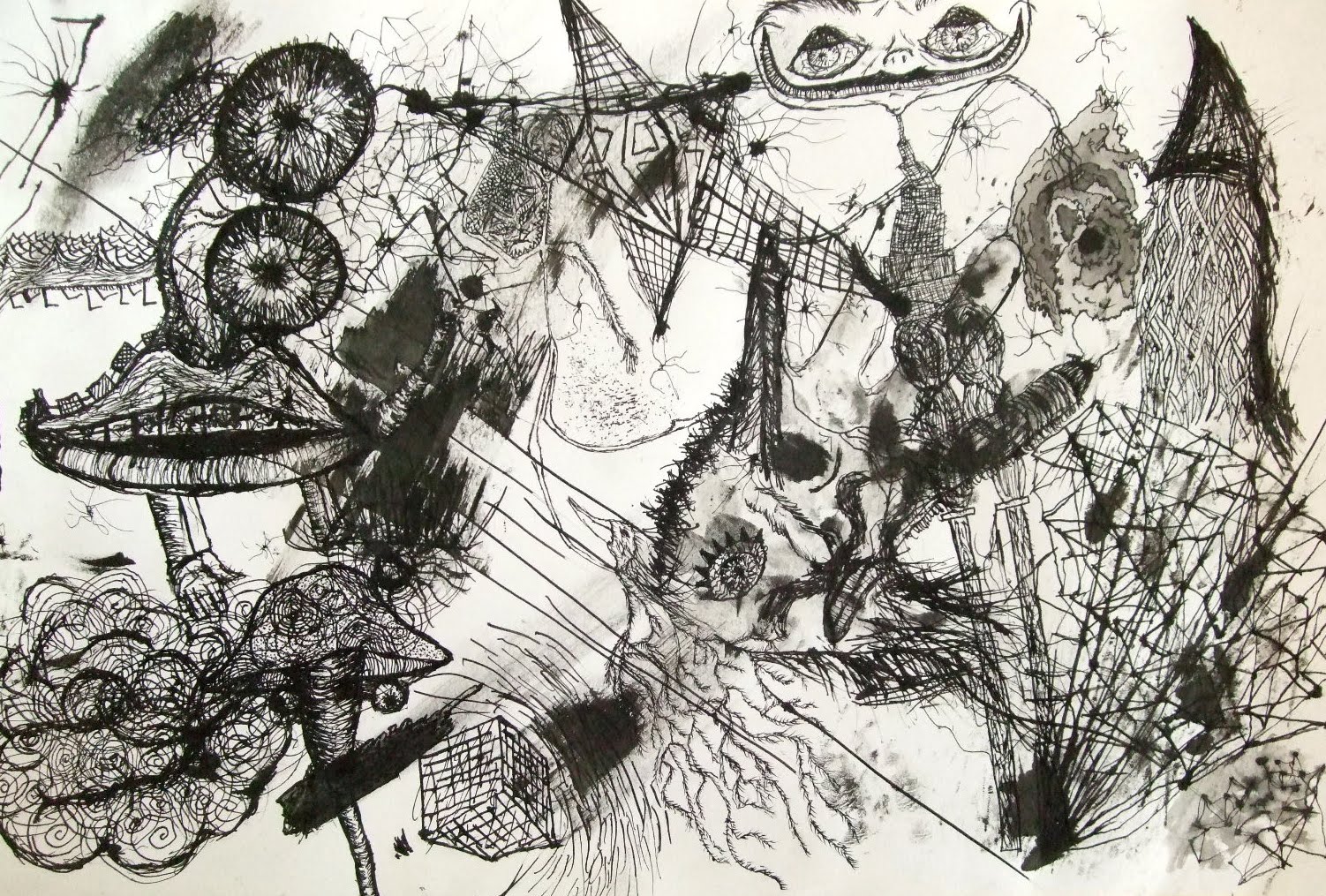 1502x1015 Highschoolart Automatic Drawing High School Art - Automatic Drawing