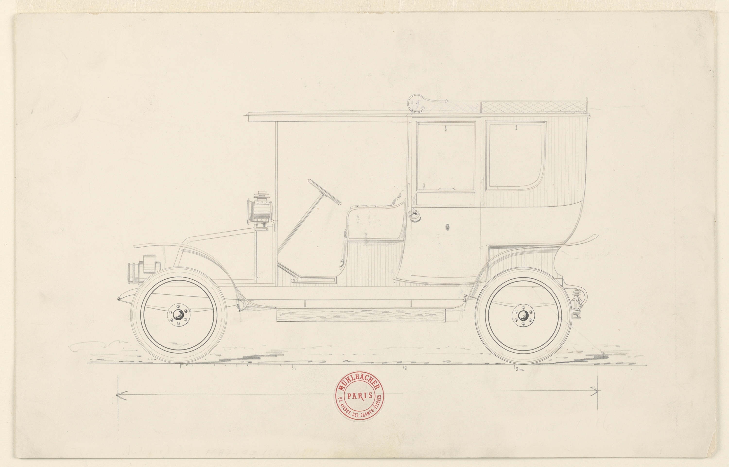 3000x1924 filedrawing, design for a closed automobile, ca - Automobile Drawing
