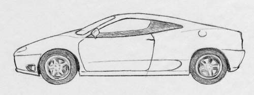 500x187 How To Draw Step - Automobile Drawing