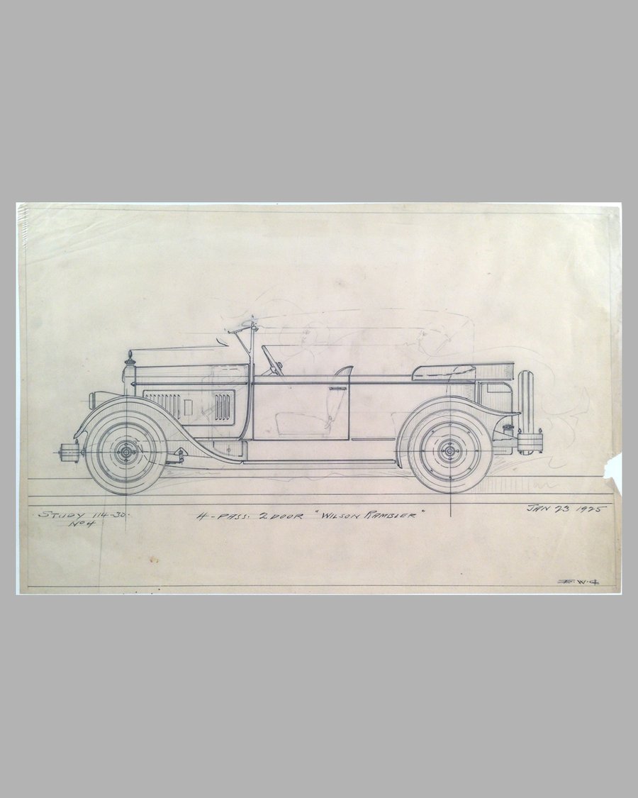900x1125 Wilson Rambler Touring Car Concept Drawing - Automobile Drawing