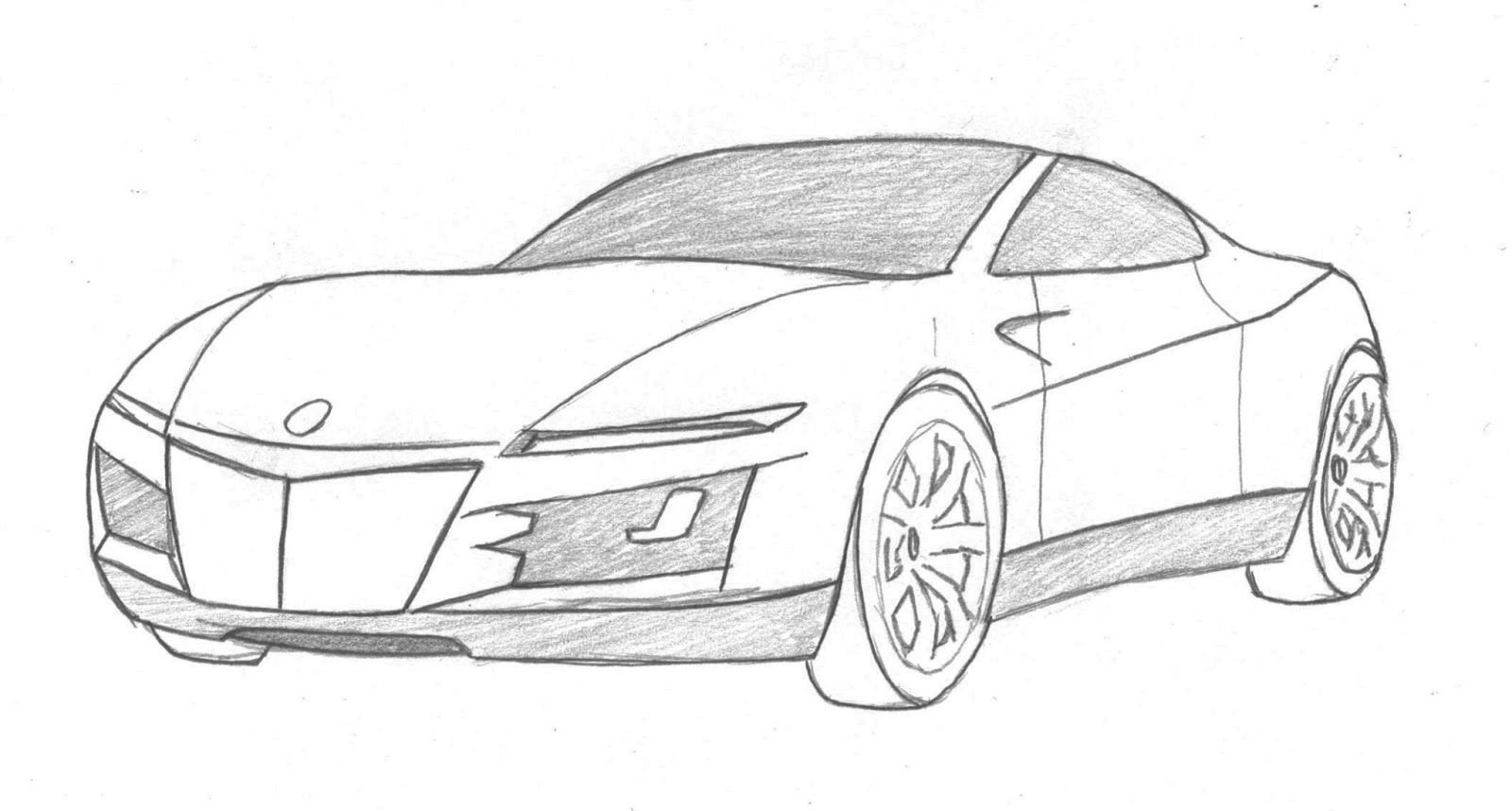 1600x858 Car Drawing Template - Automobile Drawing