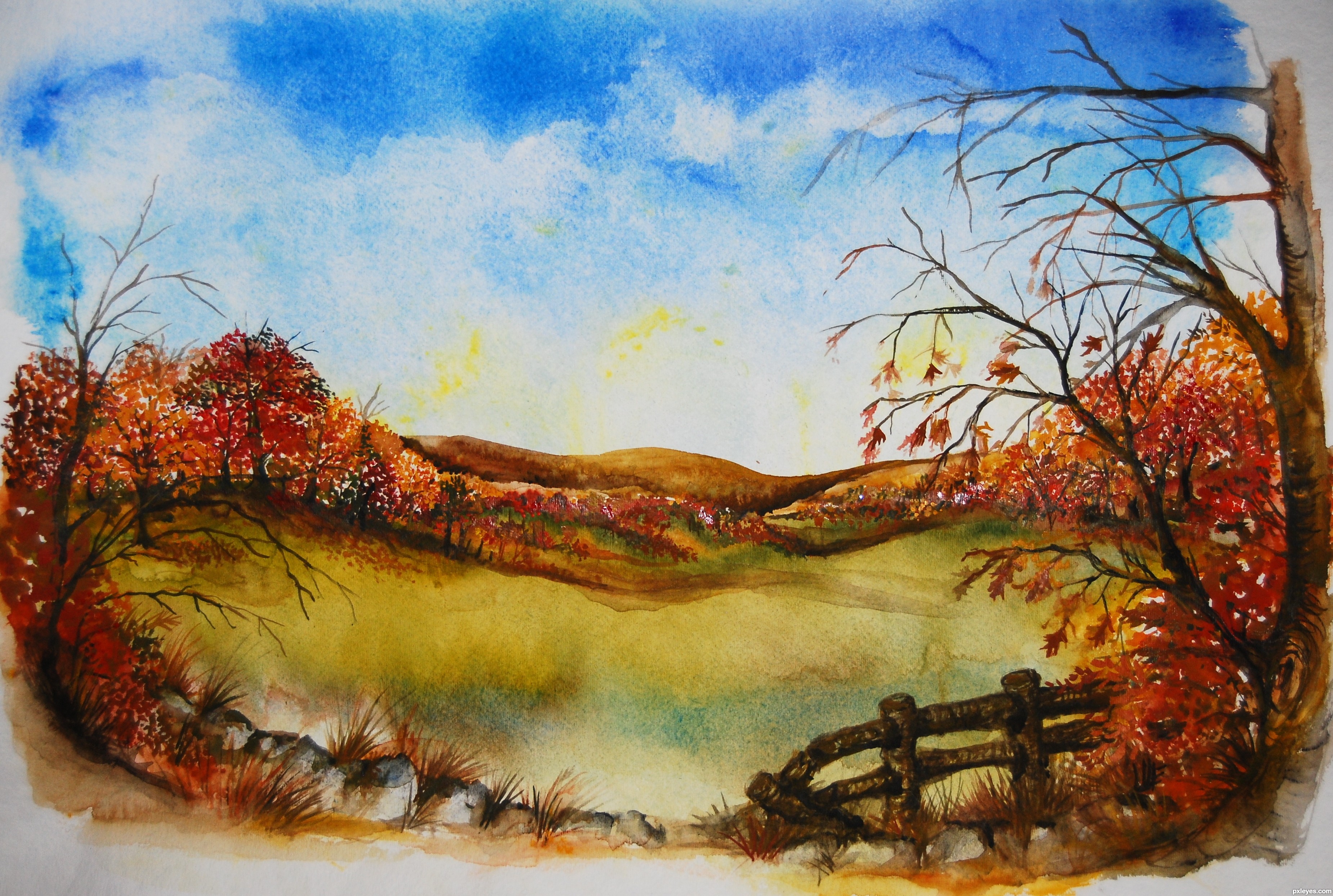 3701x2487 drawing contest pictures of autumn - Autumn Drawing