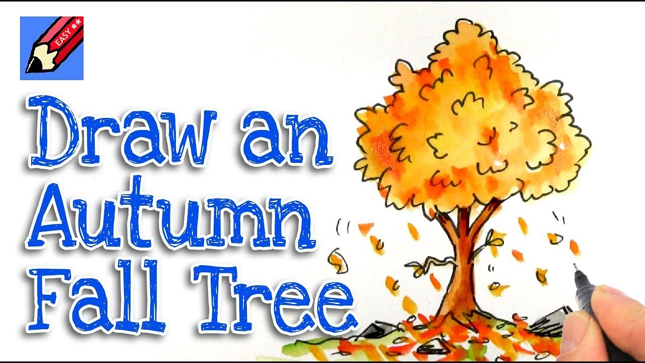 1280x720 how to draw an autumn or fall tree real easy - Autumn Drawing
