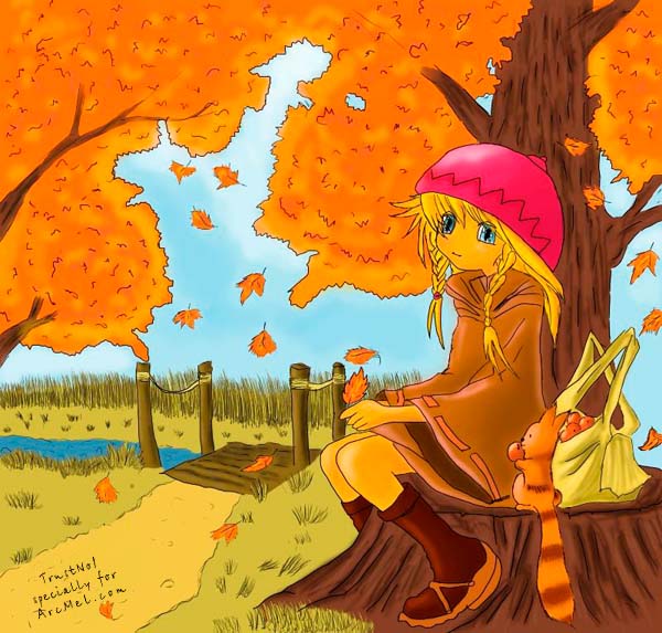 600x573 how to draw autumn step - Autumn Drawing