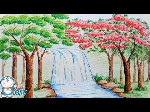 480x360 how to draw scenery of autumn season step - Autumn Drawing