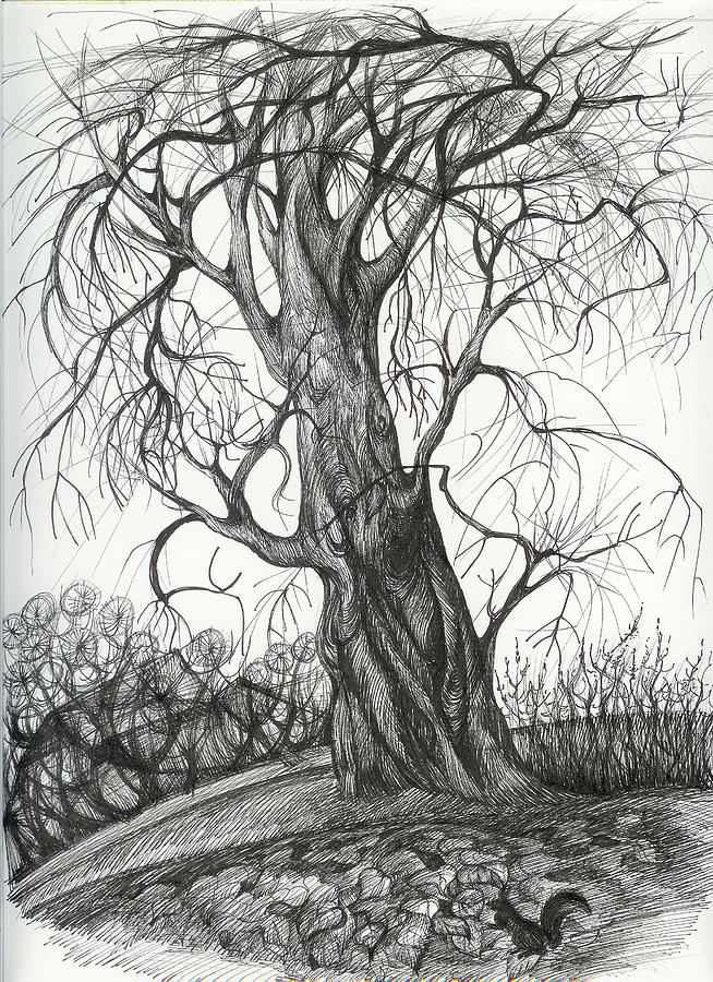 654x900 autumn dancing tree drawing - Autumn Drawing