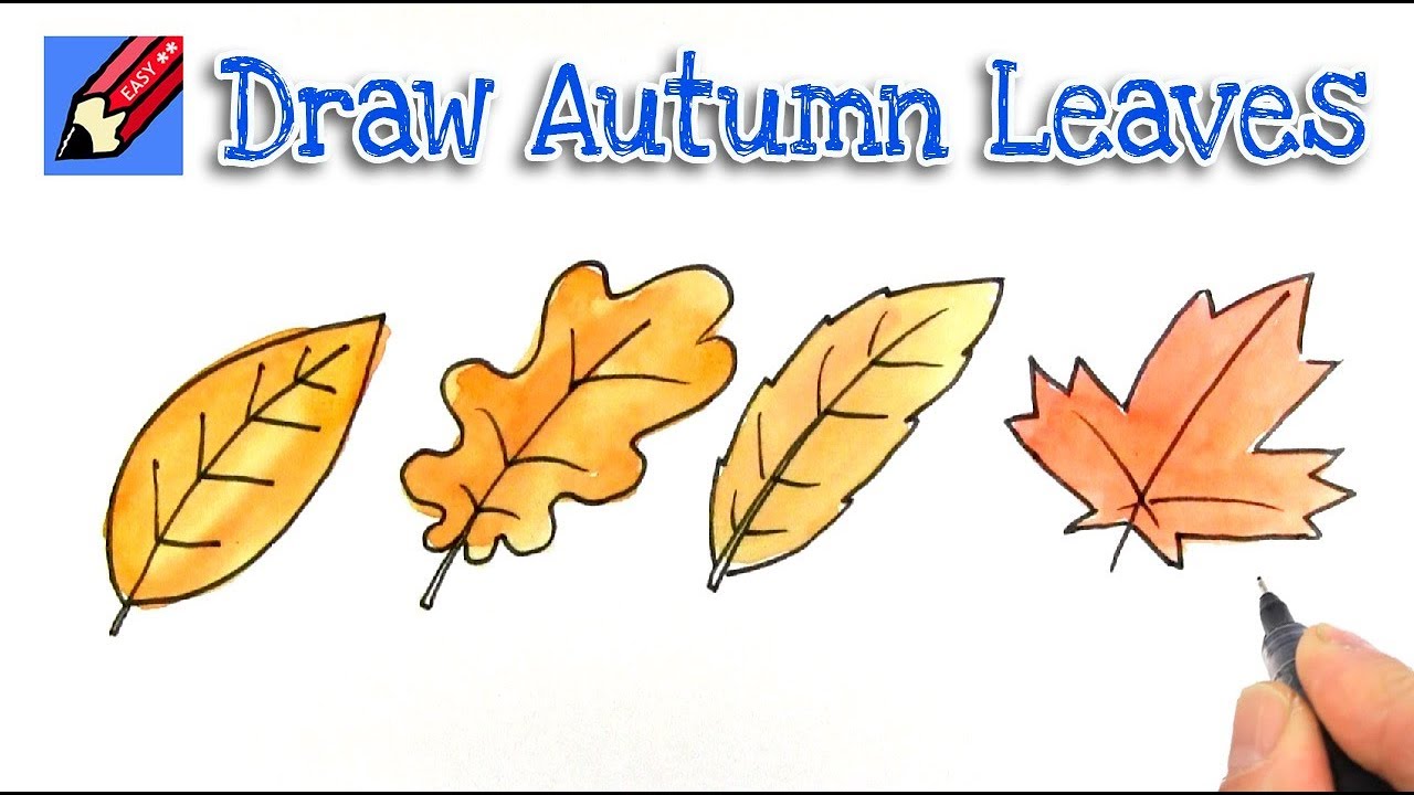 1280x720 how to draw autumn or fall leaves real easy - Autumn Leaves Drawing