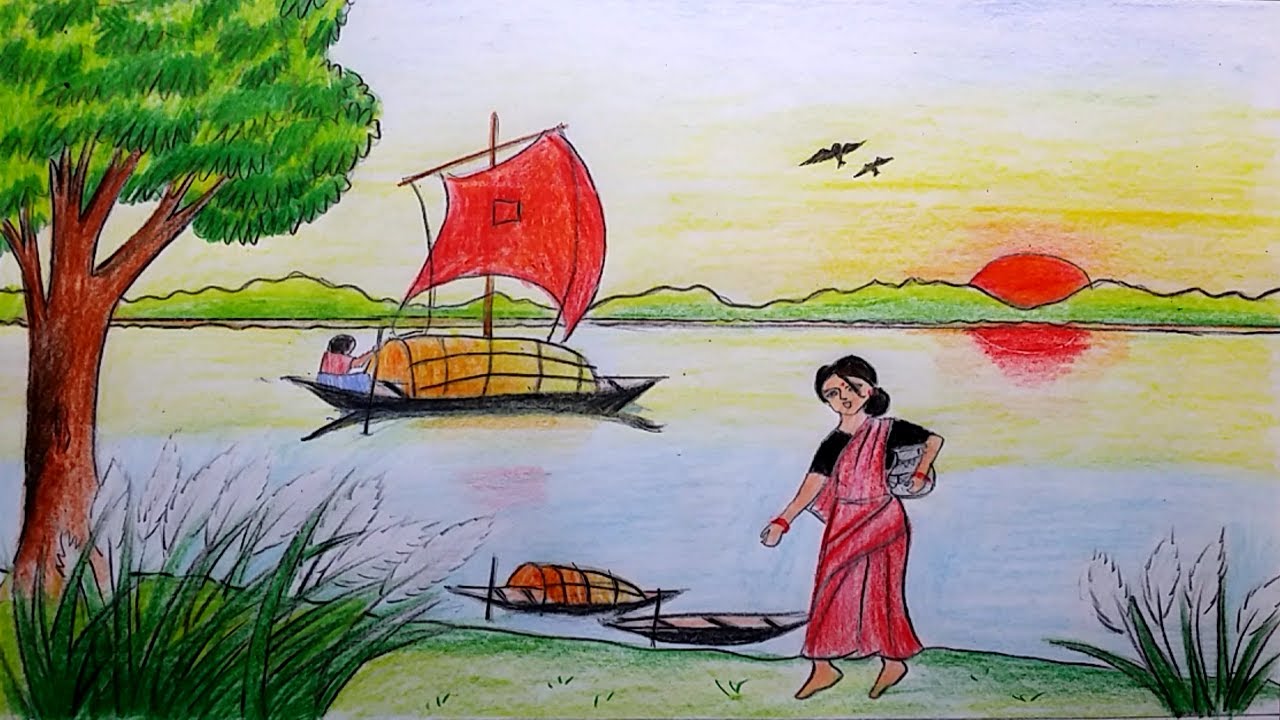 1280x720 learn how to draw scenery of autumn season step - Autumn Scenery Drawing