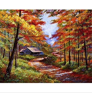 354x355 Paint - Autumn Scenery Drawing