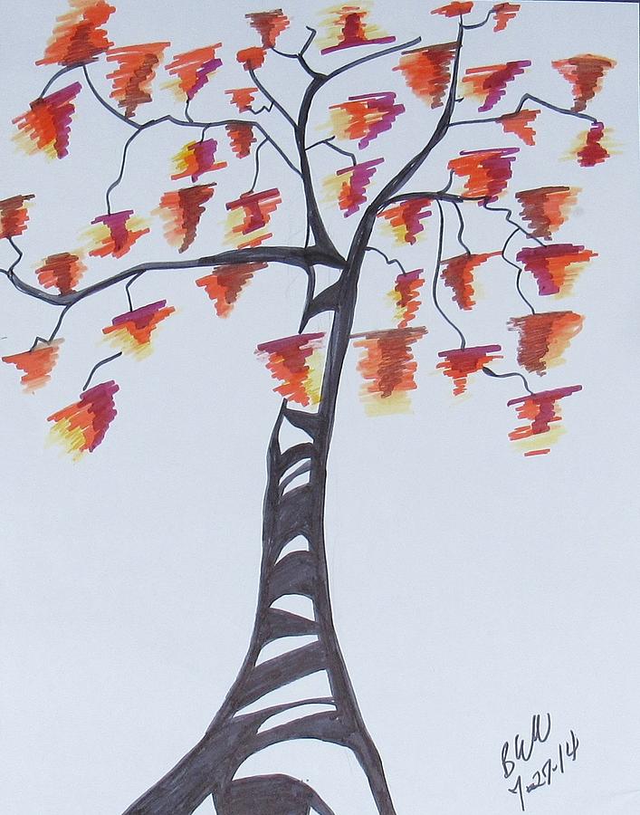 707x900 autumn tree drawing - Autumn Tree Drawing