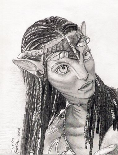 381x500 Avatar Fan Art Neytiri Drawing Drawing And Sketching Pics - Avatar Drawing
