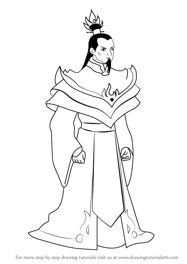 598x844 Learn How To Draw Fire Lord Ozai From Avatar The Last Airbender - Avatar Drawing