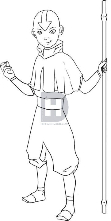 362x720 How To Draw Avatar Aang From Avatar The Last Airbender, Step - Avatar The Last Airbender Drawing