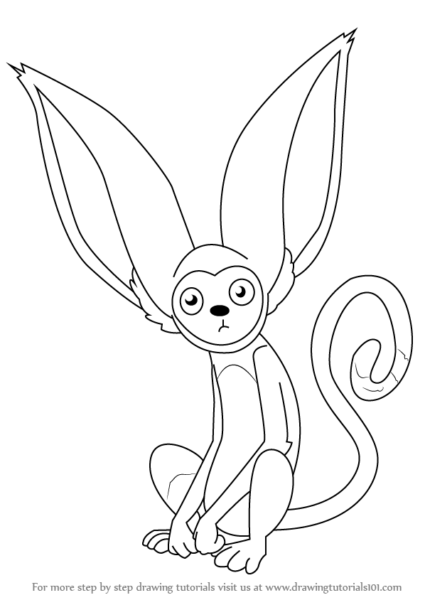 598x844 Learn How To Draw Momo From Avatar The Last Airbender - Avatar The Last Airbender Drawing