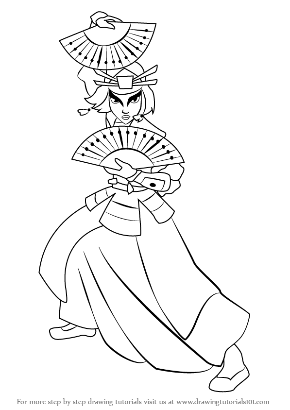 597x844 Learn How To Draw Suki From Avatar The Last Airbender - Avatar The Last Airbender Drawing