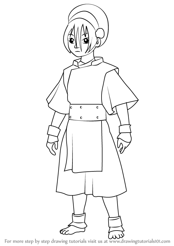 598x844 Learn How To Draw Toph Beifong From Avatar The Last Airbender - Avatar The Last Airbender Drawing