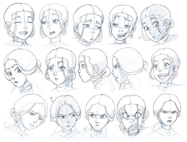 736x559 avatar the last airbender katara expressionsnot as great as - Avatar The Last Airbender Drawing