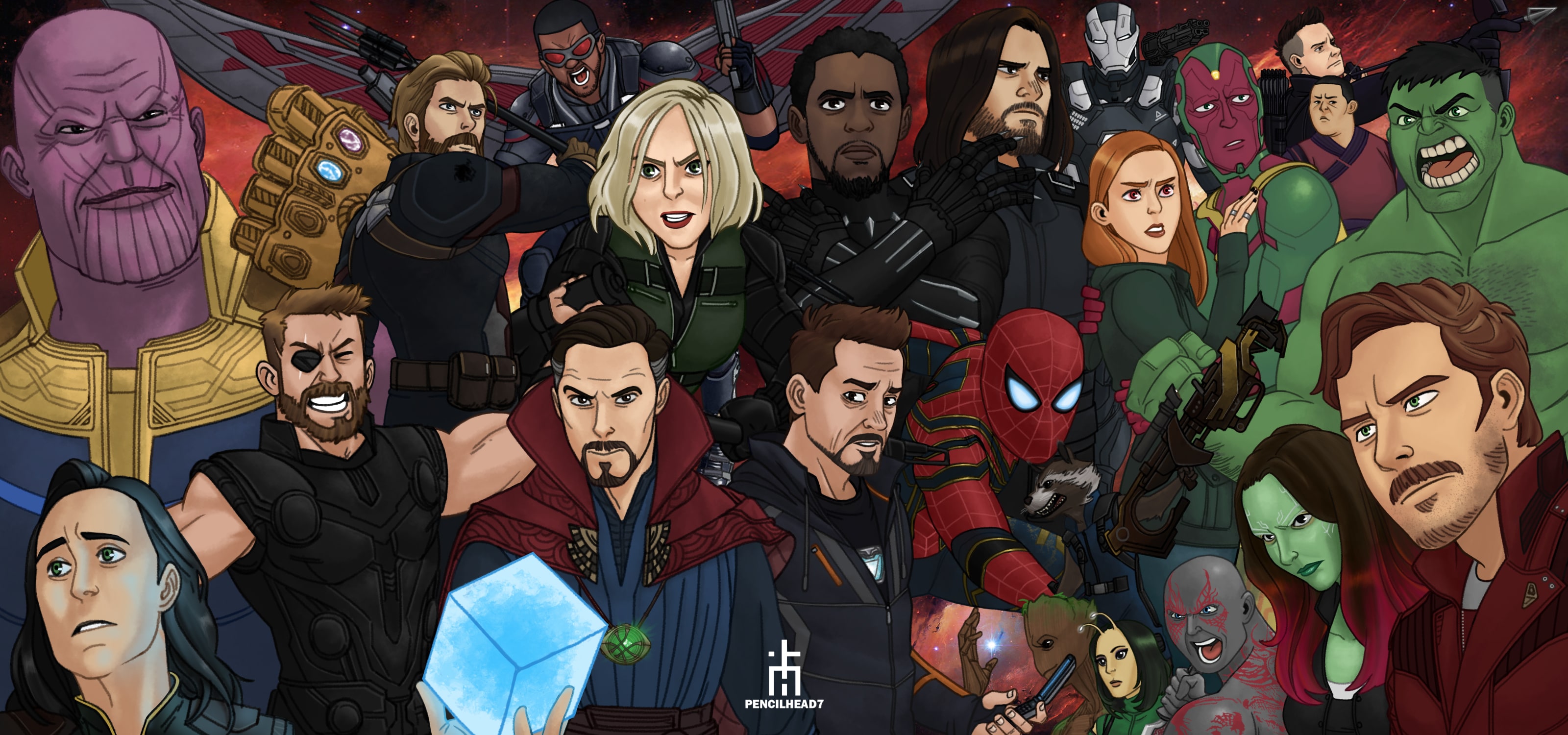 3200x1500 marvel comics superheroes avengers drawing - Avengers Drawing