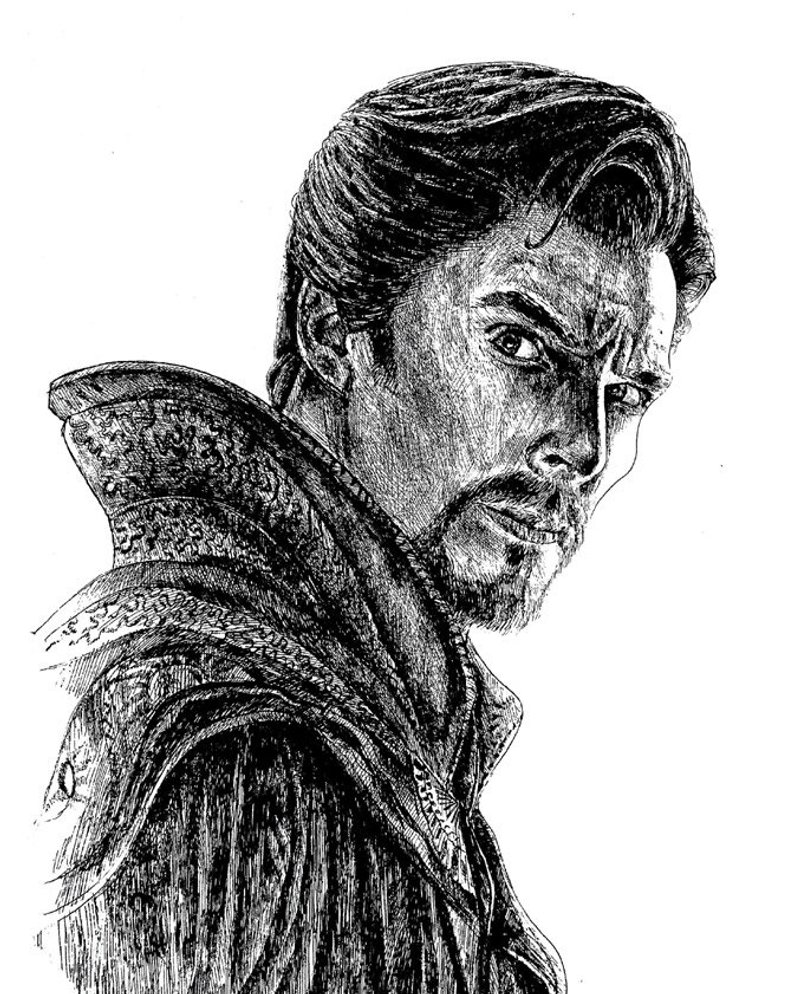 794x994 doctor strange avengers infinity war original drawing fan etsy - Avengers Drawing
