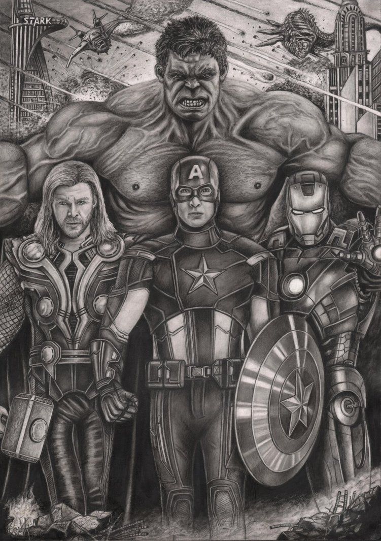 751x1065 graphite drawings the avengers' graphite drawing - Avengers Drawing