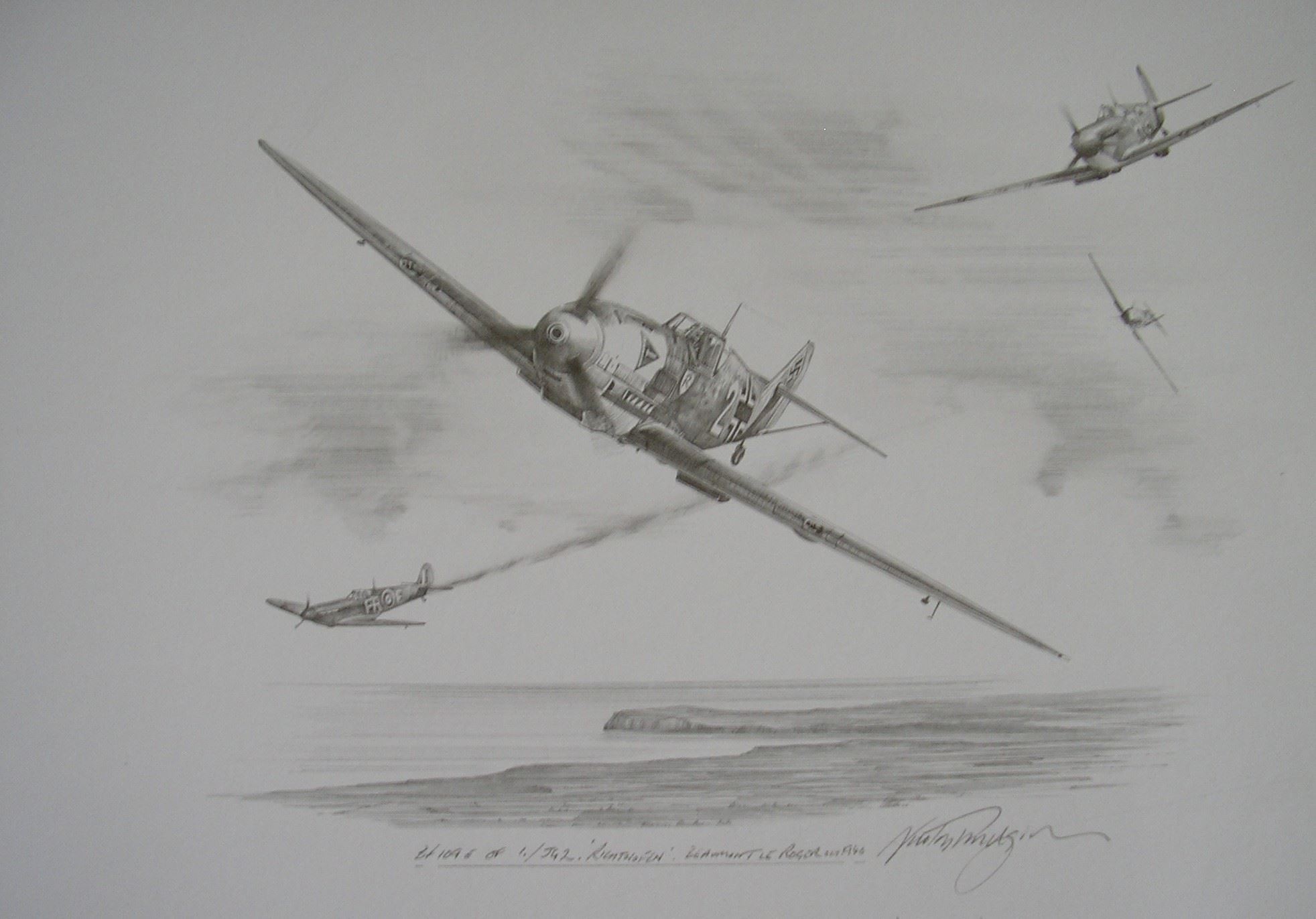 1964x1372 nicks aviation art 'richthofen' in the battle of britain - Aviation Drawings