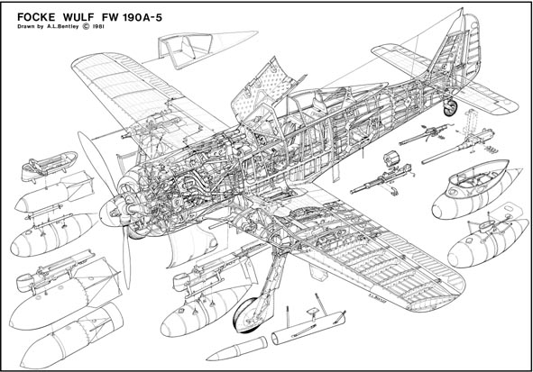 591x413 a l bentley drawings focke wulf - Aviation Drawings