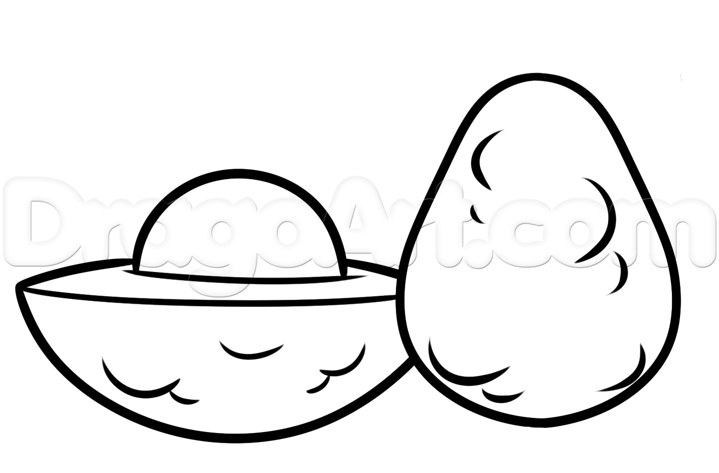 1420x934 Draw An Avocado Step - Avocado Drawing