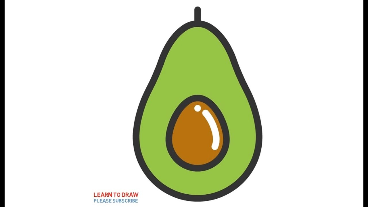 1280x720 How To Draw A Avocado Step - Avocado Drawing