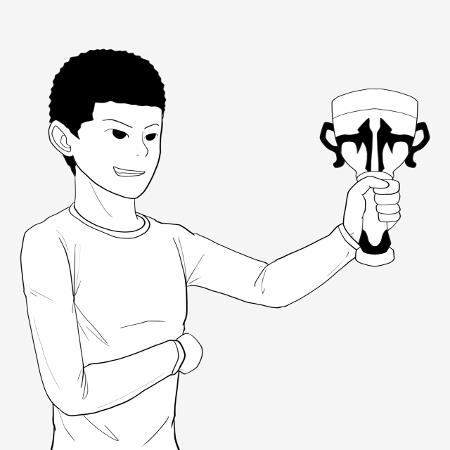 640x640 man holding a trophy line drawing year end awards man illustration - Award Drawing
