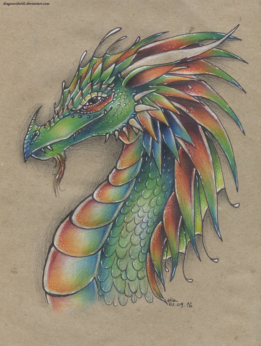 1024x1359 awesome dragon drawings in colored pencil - Awesome Dragon Drawings