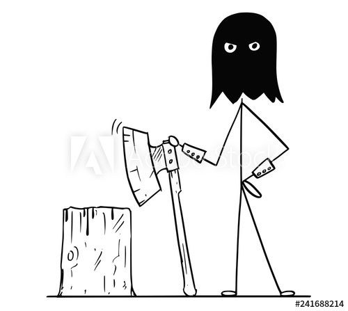 500x447 Cartoon Stick Drawing Conceptual Illustration Of Medieval - Ax Drawing