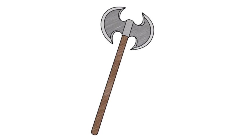 800x480 How To Draw A Twin Blade Axe - Ax Drawing