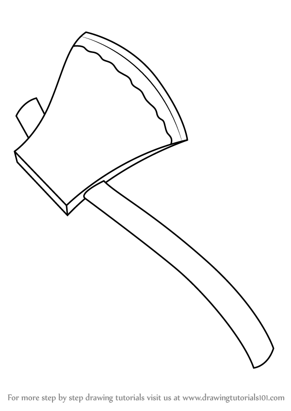 598x844 learn how to draw fireman axe - Ax Drawing