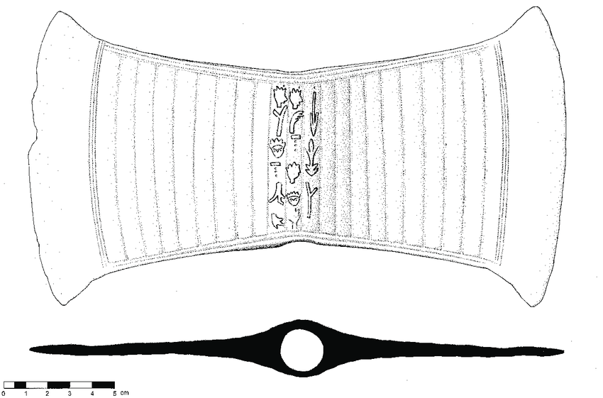 850x561 Drawing Of The Arkalochori Axe And Its Inscription - Axe Drawing