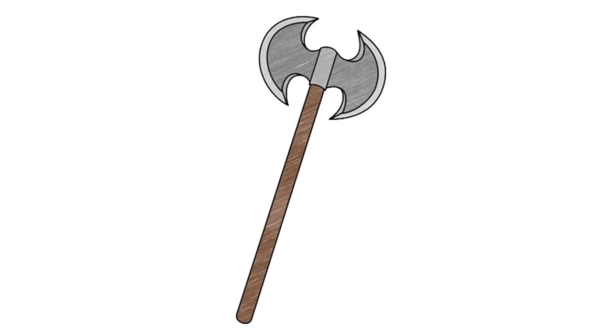 854x480 How To Draw A Twin Blade Axe - Axe Drawing